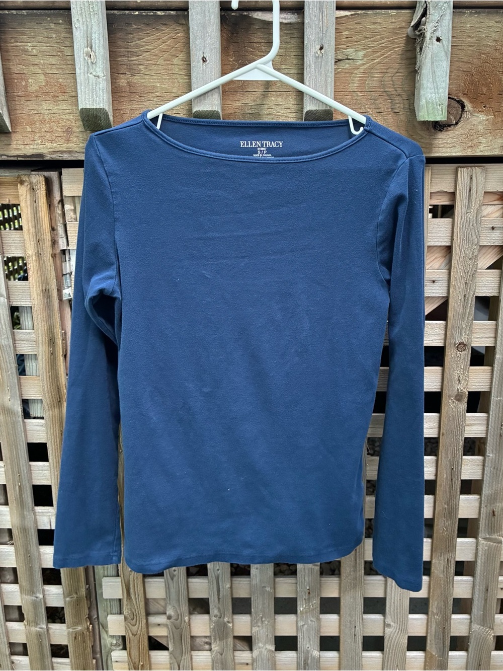 Ellen Tracy Deep Navy Long-Sleeve Boatneck Top